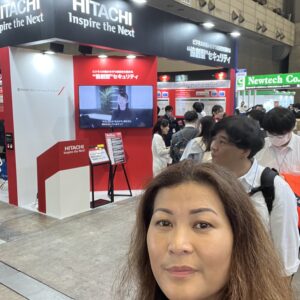 At the Hitachi Booth, AI Summit, Tokyo